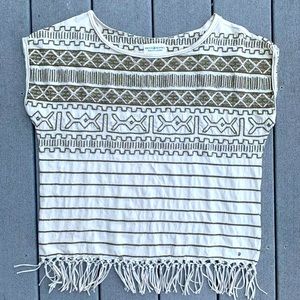 embroidered top boxy shirt medium